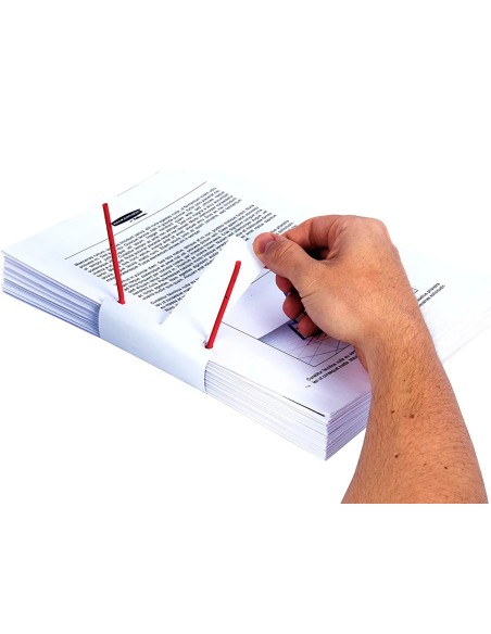 Encuadernador fastener q connect plastico d clips color rojo caja de 100 unidades