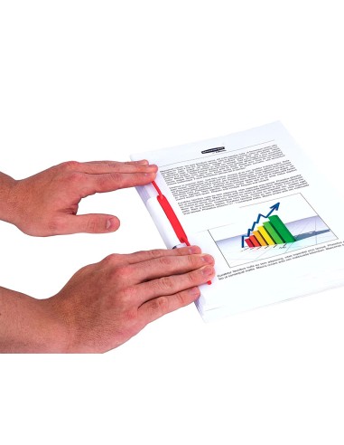 Encuadernador fastener q connect plastico d clips color rojo caja de 100 unidades