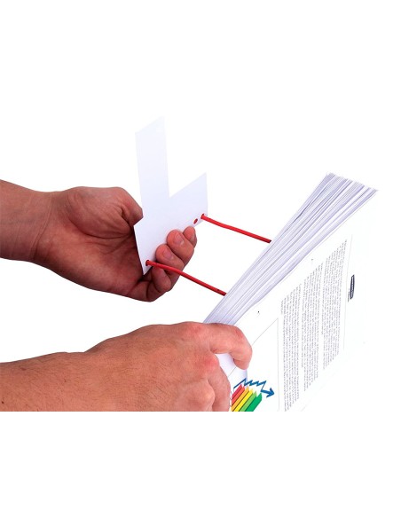 Encuadernador fastener q connect plastico d clips color rojo caja de 100 unidades