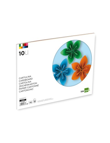 Bloc trabajos manuales liderpapel cartulina 297x420 mm 10 hojas colores surtidos