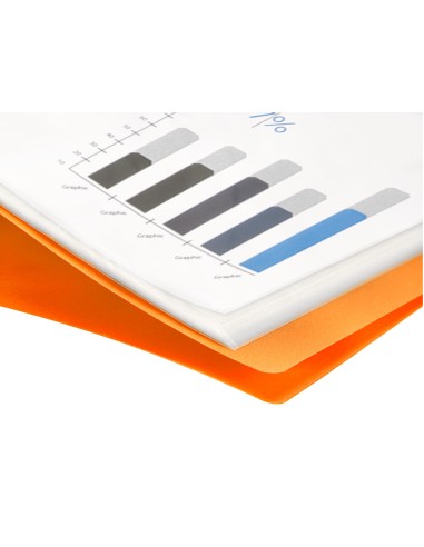 Carpeta liderpapel escaparate 47071 60 fundas polipropileno traslucida din a4 naranja frosty