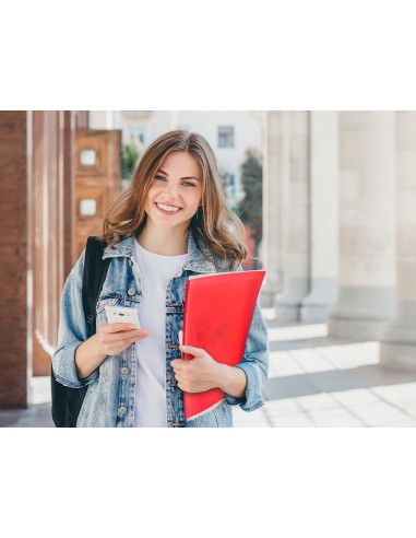 Carpeta liderpapel escaparate 47070 60 fundas polipropileno din a4 rojo translucido