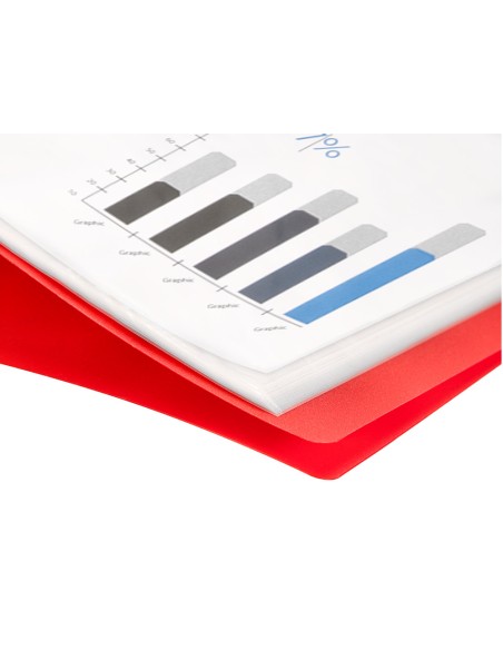 Carpeta liderpapel escaparate 47070 60 fundas polipropileno din a4 rojo translucido