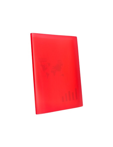 Carpeta liderpapel escaparate 47070 60 fundas polipropileno din a4 rojo translucido
