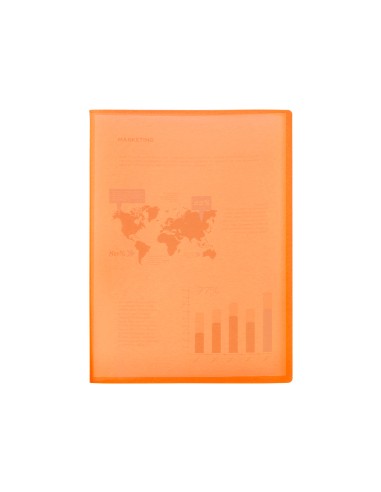 Carpeta liderpapel escaparate 47051 40 fundas polipropileno traslucida din a4 naranja frosty