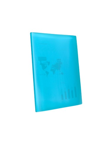 Carpeta liderpapel escaparate 47052 40 fundas polipropileno din a4 azul translucido