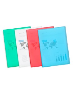 Carpeta liderpapel escaparate 47050 40 fundas polipropileno din a4 rojo translucido