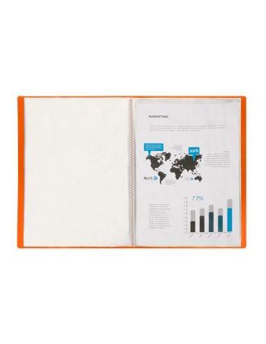 Carpeta liderpapel escaparate 47041 20 fundas polipropileno traslucida din a4 naranja frosty