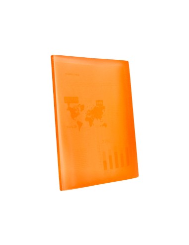 Carpeta liderpapel escaparate 47041 20 fundas polipropileno traslucida din a4 naranja frosty