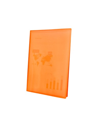 Carpeta liderpapel escaparate 47041 20 fundas polipropileno traslucida din a4 naranja frosty