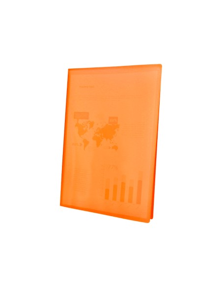 Carpeta liderpapel escaparate 47041 20 fundas polipropileno traslucida din a4 naranja frosty