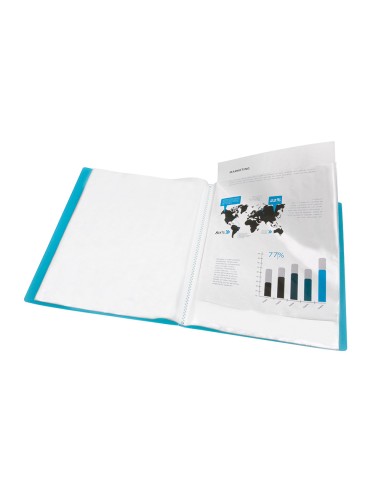 Carpeta liderpapel escaparate 47042 20 fundas polipropileno din a4 azul translucido