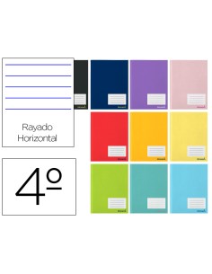 Libreta liderpapel smart a5 80 hojas 60g m2 horizontal con doble margen colores surtidos tapa blanda