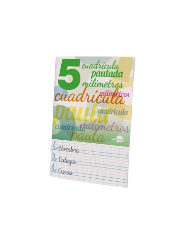 Libreta liderpapel pautaguia tapa cartoncillo 32 hojas din a5 70 g cuadriculado pautado 5 mm