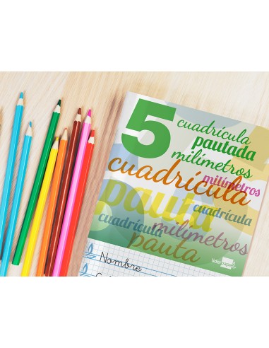 Libreta liderpapel pautaguia tapa cartoncillo 32 hojas din a5 70 g cuadriculado pautado 5 mm