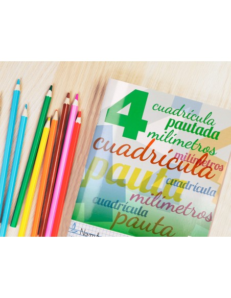 Libreta liderpapel pautaguia tapa cartoncillo 32 hojas din a5 70 g cuadriculado pautado 4 mm