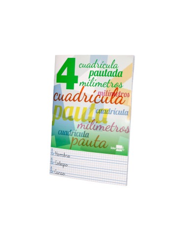 Libreta liderpapel pautaguia tapa cartoncillo 32 hojas din a5 70 g cuadriculado pautado 4 mm