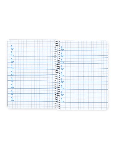Cuaderno espiral liderpapel cuarto pautaguia tapa blanda 40h 75 gr cuadro pautado 5mm colores surtidos