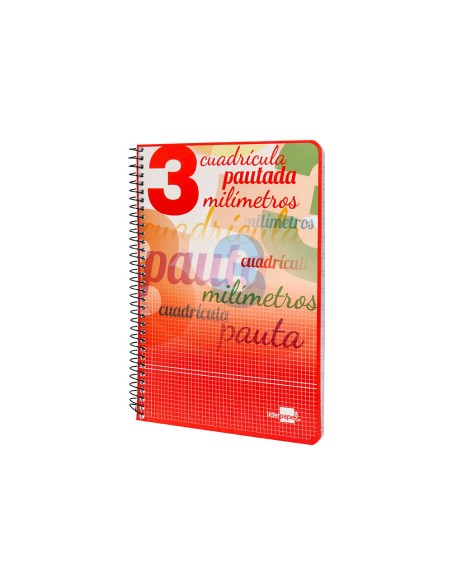 Cuaderno espiral liderpapel cuarto pautaguia tapa blanda 40h 75 gr cuadro pautado 3 mm con margen colores surtidos