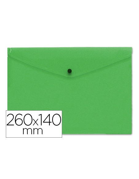 Carpeta liderpapel dossier broche polipropileno tamano sobre americano 260x140mm verde translucido