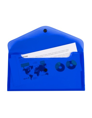 Carpeta liderpapel dossier broche polipropileno tamano sobre americano 260x140 mm azul translucido