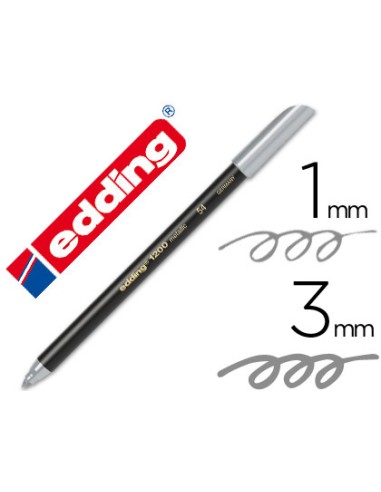 Rotulador edding punta fibra 1200 plata n 54 punta redonda 1 3 mm