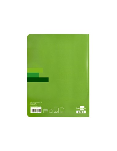 Libreta liderpapel scriptus a5 48 hojas 90g m2 cuadro 4mm con margen color verde