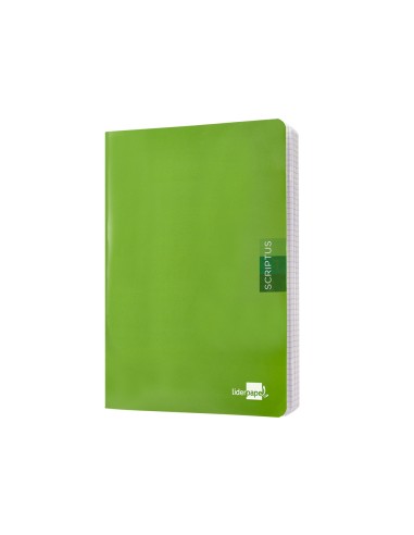 Libreta liderpapel scriptus a5 48 hojas 90g m2 cuadro 4mm con margen color verde