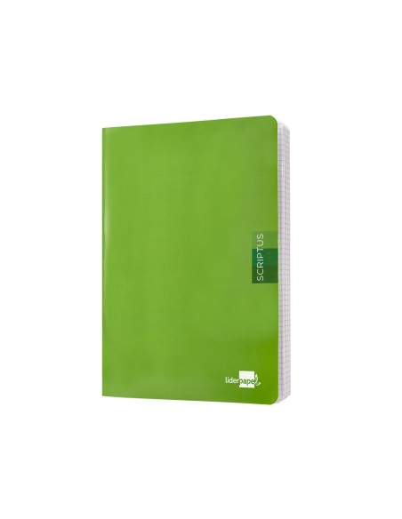 Libreta liderpapel scriptus a5 48 hojas 90g m2 cuadro 4mm con margen color verde