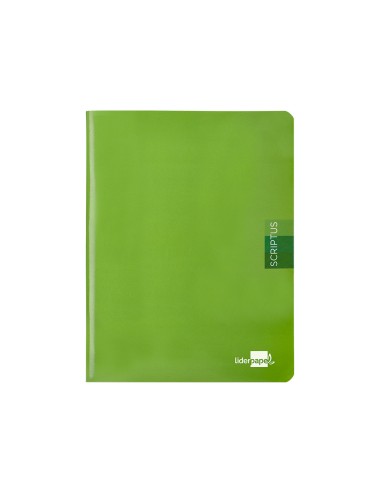 Libreta liderpapel scriptus a5 48 hojas 90g m2 cuadro 4mm con margen color verde
