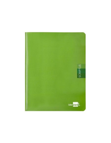 Libreta liderpapel scriptus a5 48 hojas 90g m2 cuadro 4mm con margen color verde