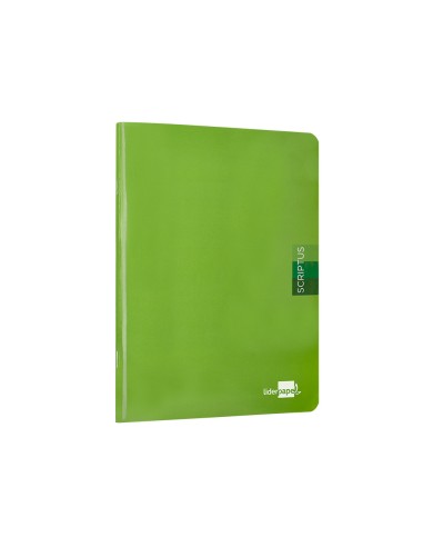 Libreta liderpapel scriptus a5 48 hojas 90g m2 cuadro 4mm con margen color verde