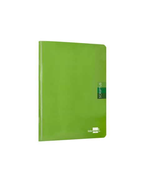 Libreta liderpapel scriptus a5 48 hojas 90g m2 cuadro 4mm con margen color verde