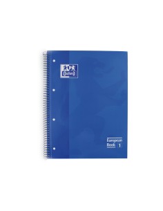 Bloc espiral oxford tapa extradura microperforado din a4 80 hojas cuadros 5mm color azul