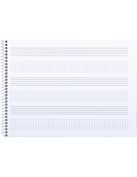 Bloc musica liderpapel combi pentagrama 3mm mas cuadricula de 4mm para anotaciones cuarto20 hojas 100g m2