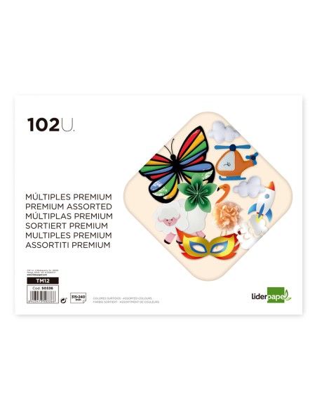 Bloc trabajos manuales liderpapel multiple premium 240x315mm 102 hojas colores surtidos Bloc trabajos manuales liderpapel multiple premium 240x315mm 102 hojas colores surtidos