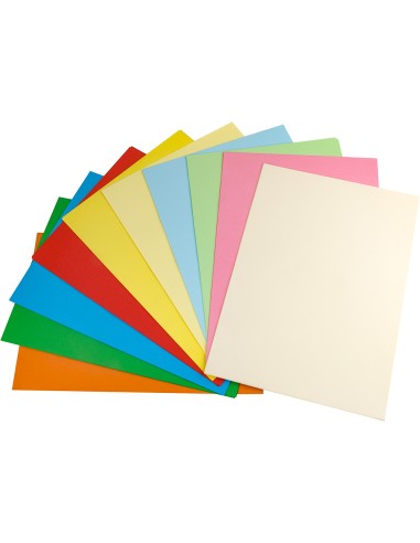 Papel color liderpapel a4 80gr 25 colores surtidos paquete de 100 hojas