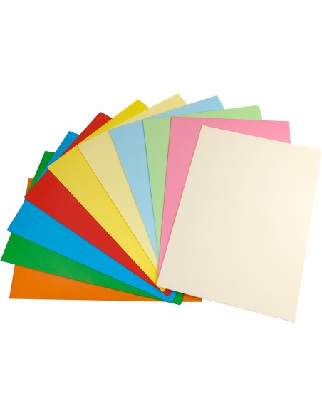 Papel color liderpapel a4 80gr 25 colores surtidos paquete de 100 hojas