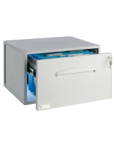 Archivador archisystem para carpetas colgantes con cerradura 356x474x303 mm color gris