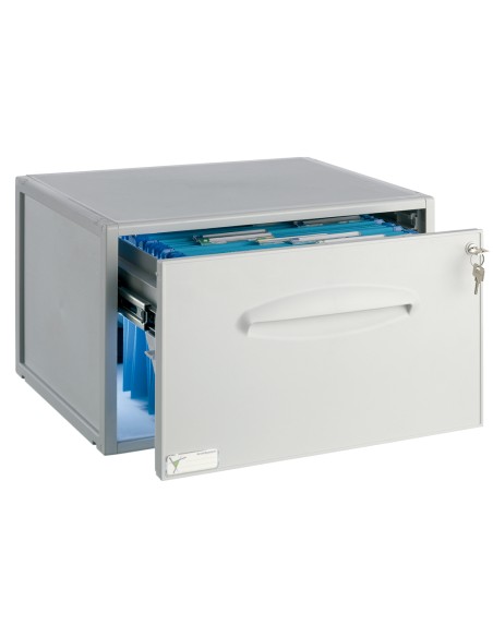 Archivador archisystem para carpetas colgantes con cerradura 356x474x303 mm color gris