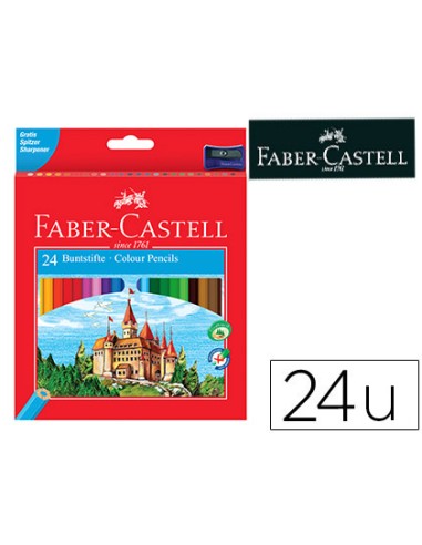 Lapices de colores faber castell c 24 colores hexagonal madera reforestada