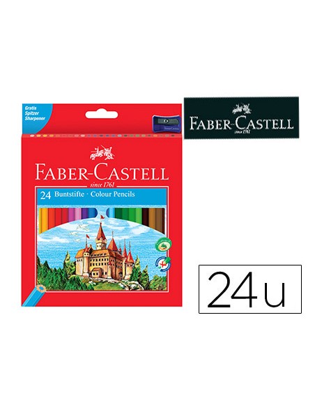 Lapices de colores faber castell c 24 colores hexagonal madera reforestada