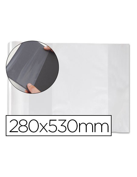 Forralibro pvc con solapa ajustable adhesivo 280x530 mm