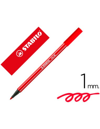 Rotulador stabilo acuarelable pen 68 rojo carmin punta gruesa 1mm