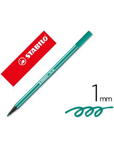 Rotulador stabilo acuarelable pen 68 verde esmeralda punta gruesa 1mm