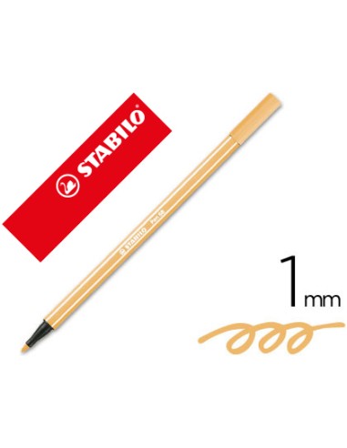 Rotulador stabilo acuarelable pen 68 ocre oscuro punta gruesa 1mm