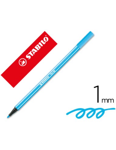 Rotulador stabilo acuarelable pen 68 azul celeste punta gruesa 1mm