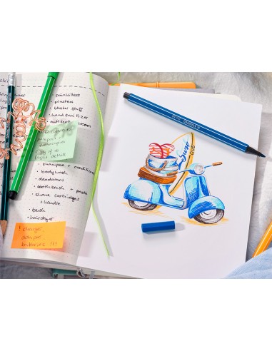 Rotulador stabilo acuarelable pen 68 violeta punta gruesa 1mm