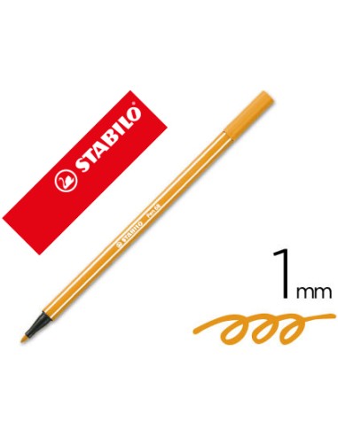 Rotulador stabilo acuarelable pen 68 naranja punta gruesa 1mm