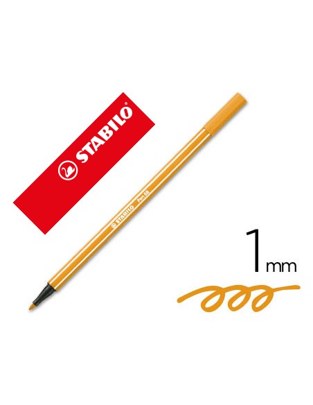 Rotulador stabilo acuarelable pen 68 naranja punta gruesa 1mm